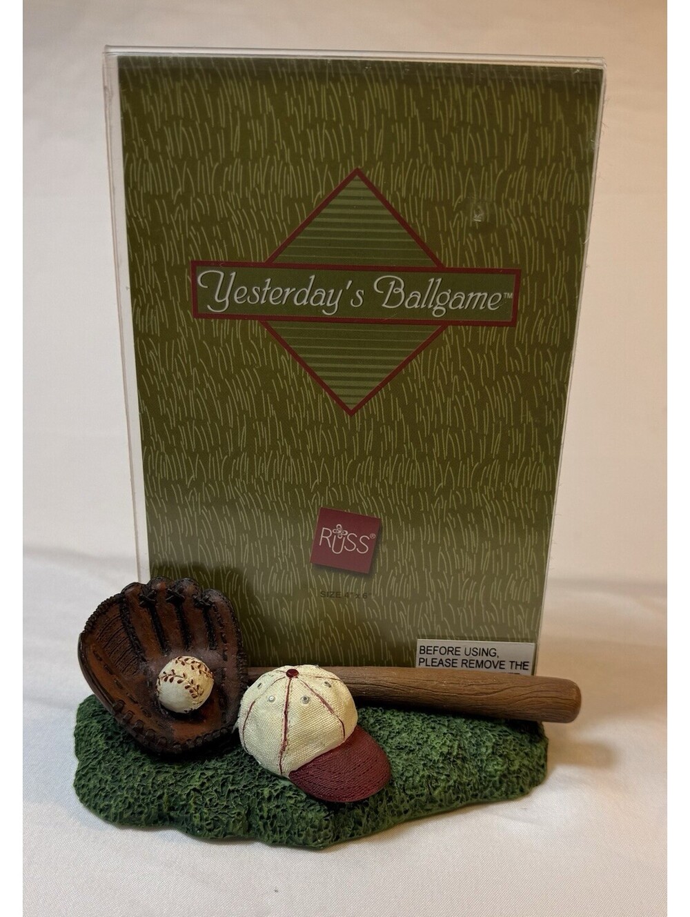 Russ "Yesterday's Ballgame" Equipment 4.75" Resin Figurine Baseball Russ Berry